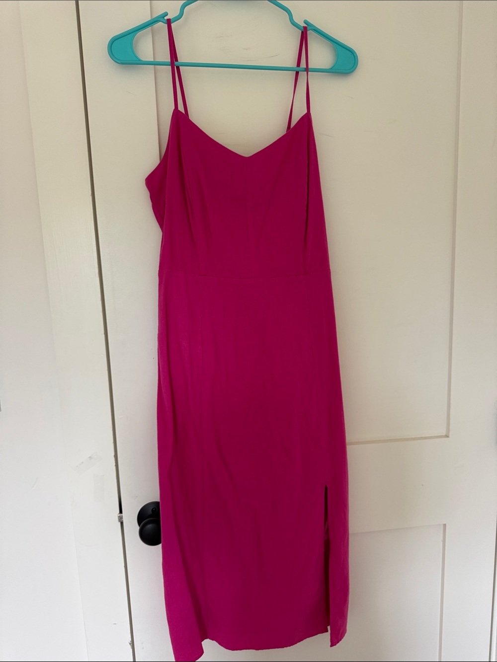 Classic Slip Midi Dress in Fuchsia - Women